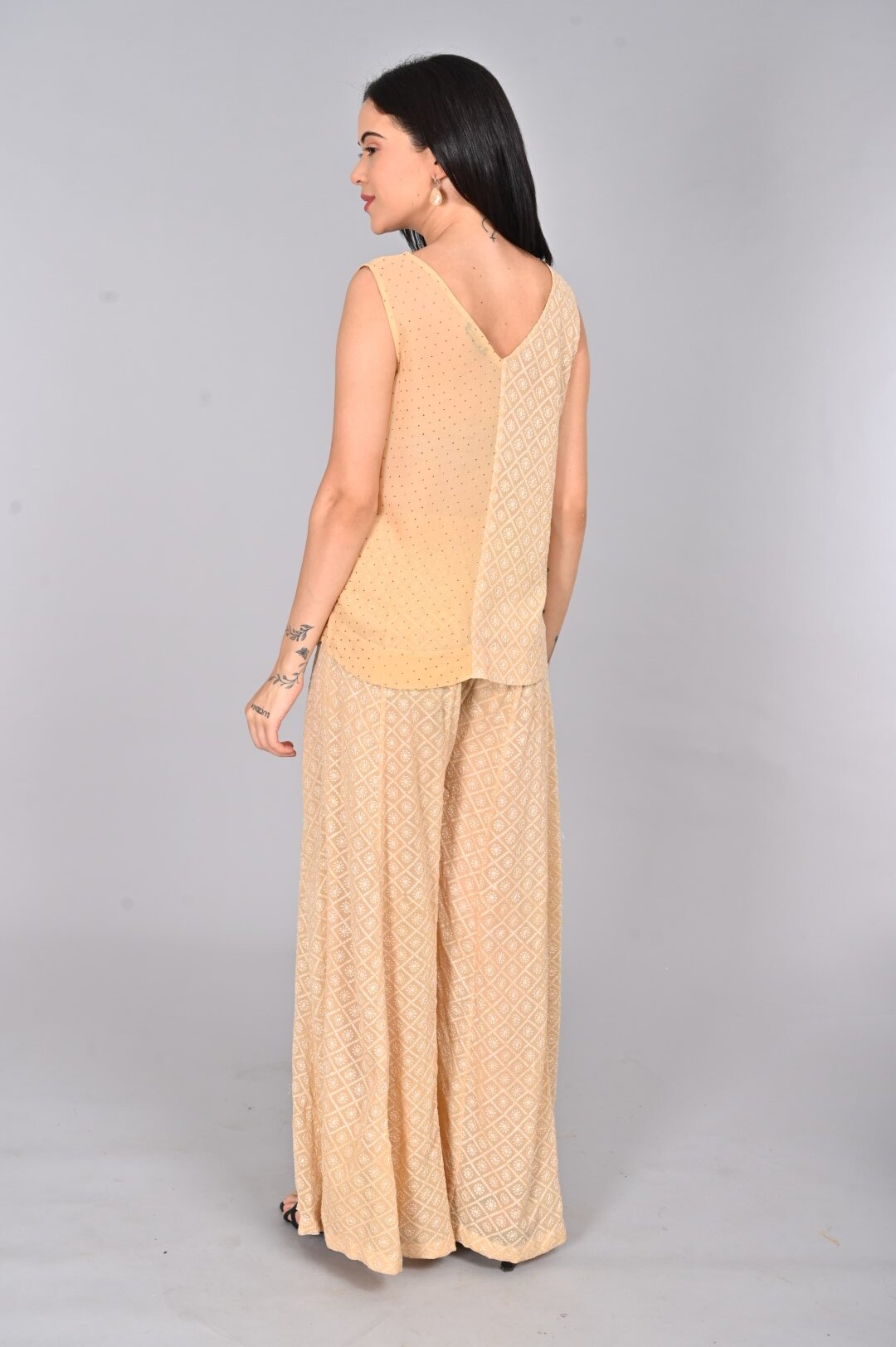 Exquisite Georgette Sharara Suit with Embellishments - Image 5