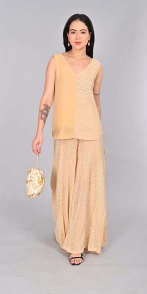 Exquisite Georgette Sharara Suit with Embellishments