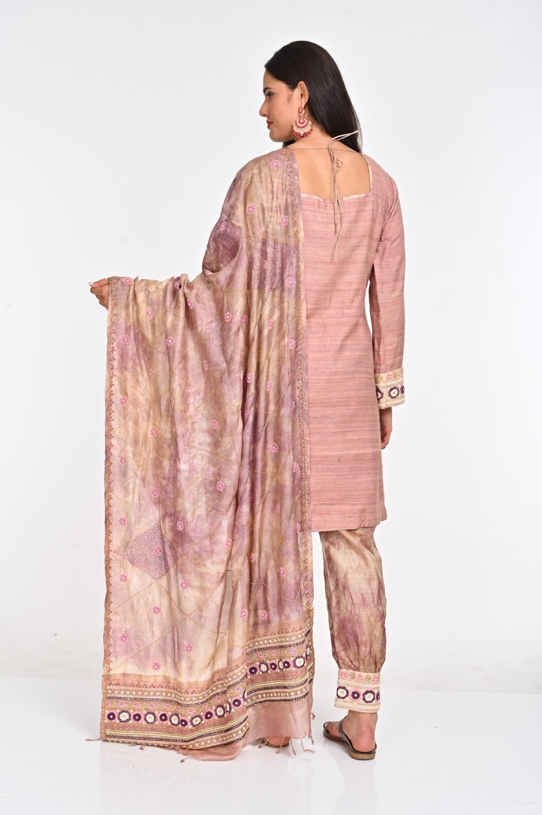 Elegant Pure Silk Tusser Kurta Set with Intricate Embroidery - Image 5
